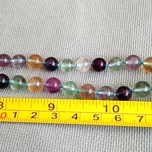 STUNNING MULTI FLUORITE BEAD NECKLACE 💙💜💙💜💙💜 - Picture 4 of 5